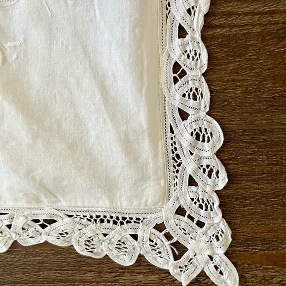 White Embroidered Throw Pillow 13/14 inches - Picture 8 of 11